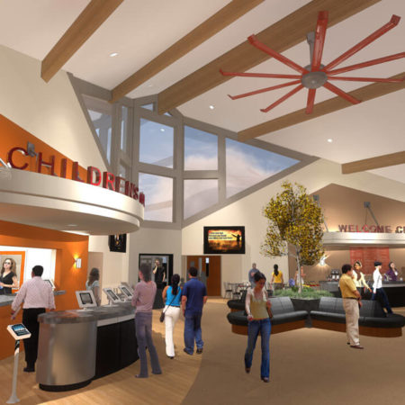 Church Foyer, Church Lobby, Mountain View Baptist Church, Church Renovation, Mountain West Architects, Layton Church, Modern Church Foyer