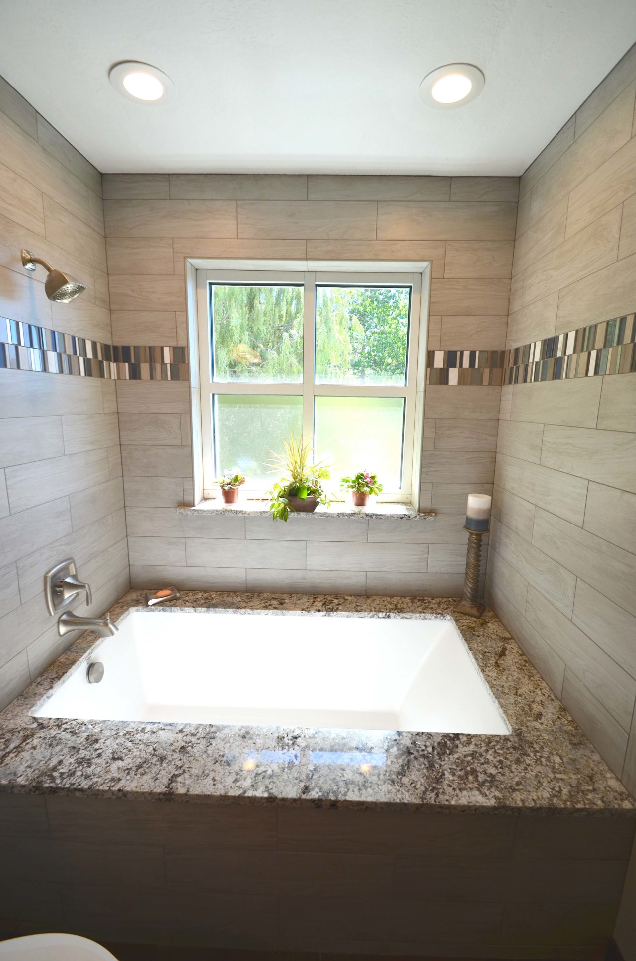 Mountain home. Granite custom bathroom